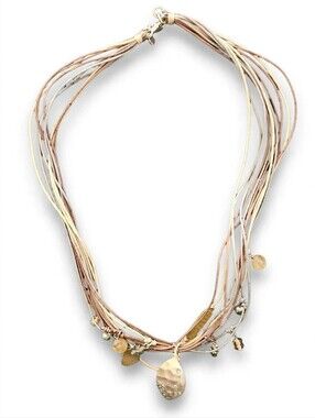 Silpada Mixed Metal Multi-Strand Necklace in Gold, Rose Gold & Silver